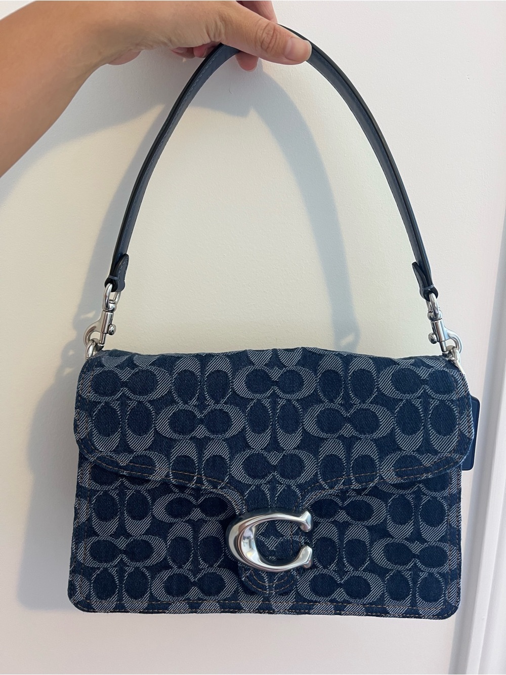 Coach Denim Tabby Shoulder Bag with Silver Hardware